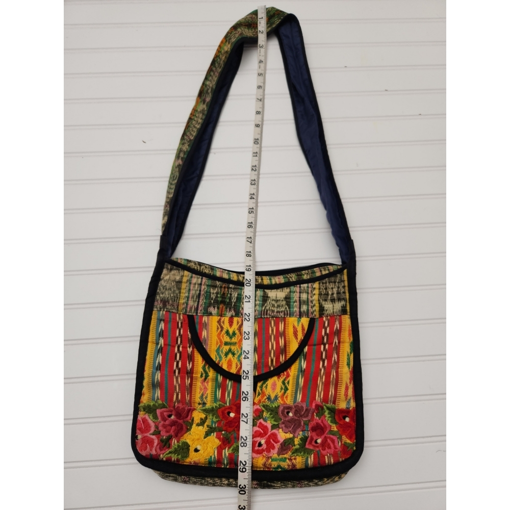 Cross Body Multi-Color Embroidered Purse - Picture 8 of 12